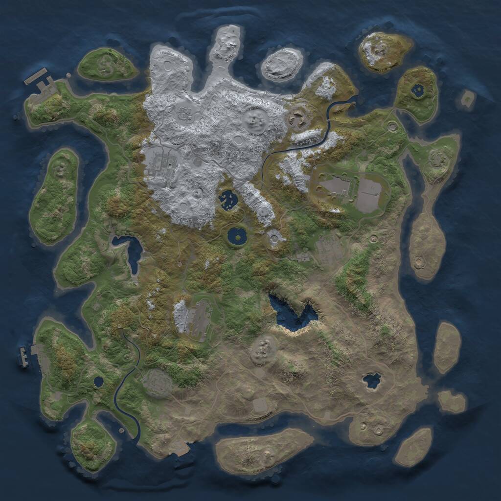 Rust Map: Procedural Map, Size: 4000, Seed: 612436835, 13 Monuments