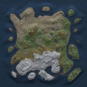 Thumbnail Rust Map: Procedural Map, Size: 3250, Seed: 1971354029, 13 Monuments