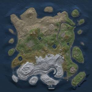 Thumbnail Rust Map: Procedural Map, Size: 3250, Seed: 1971354029, 10 Monuments