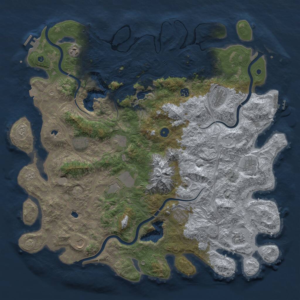 Rust Map: Procedural Map, Size: 5000, Seed: 321297729, 17 Monuments