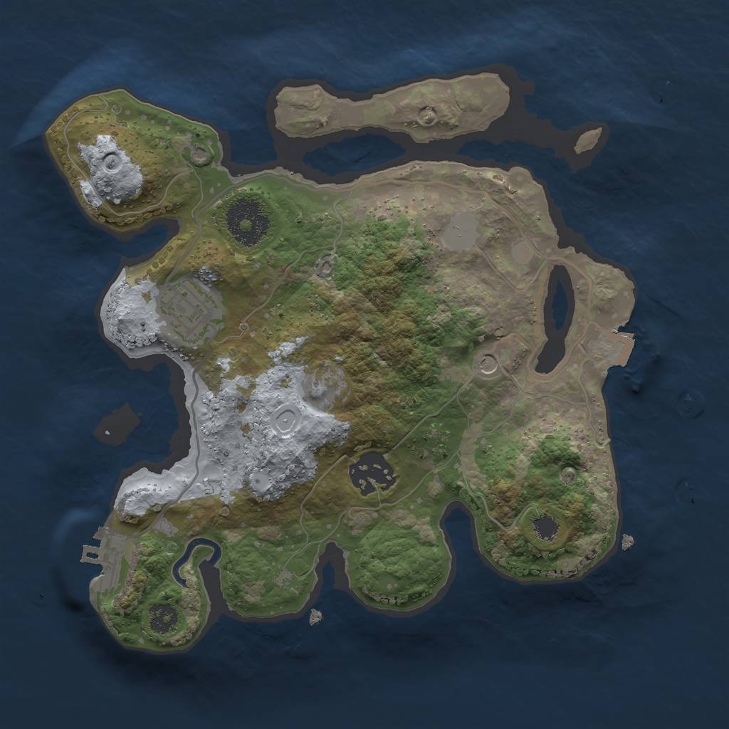 Rust Map: Procedural Map, Size: 2500, Seed: 119, 7 Monuments