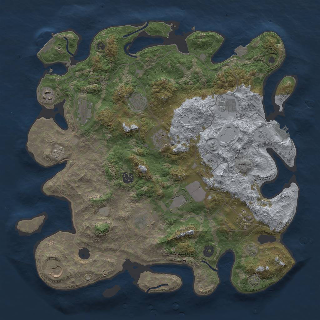 Rust Map: Procedural Map, Size: 4069, Seed: 1337, 19 Monuments