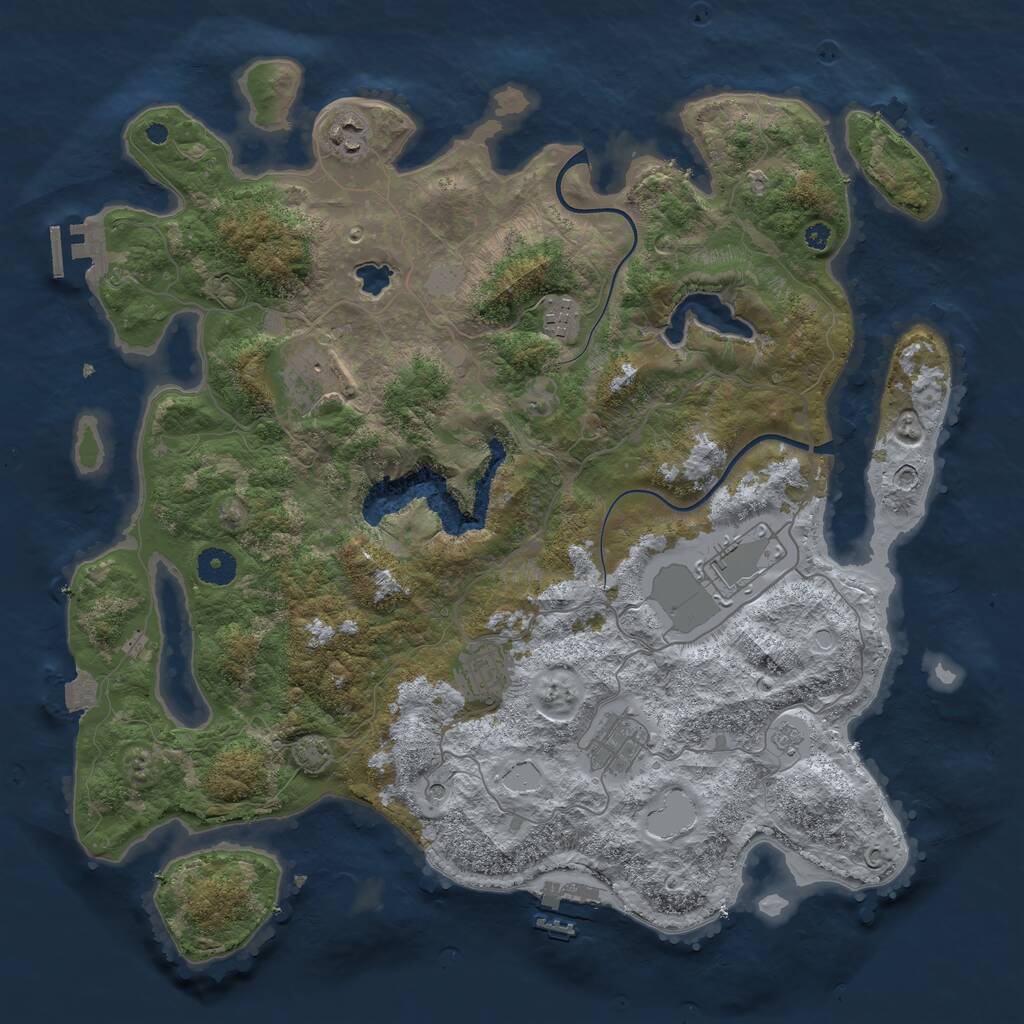 Rust Map: Procedural Map, Size: 4000, Seed: 4206669, 12 Monuments