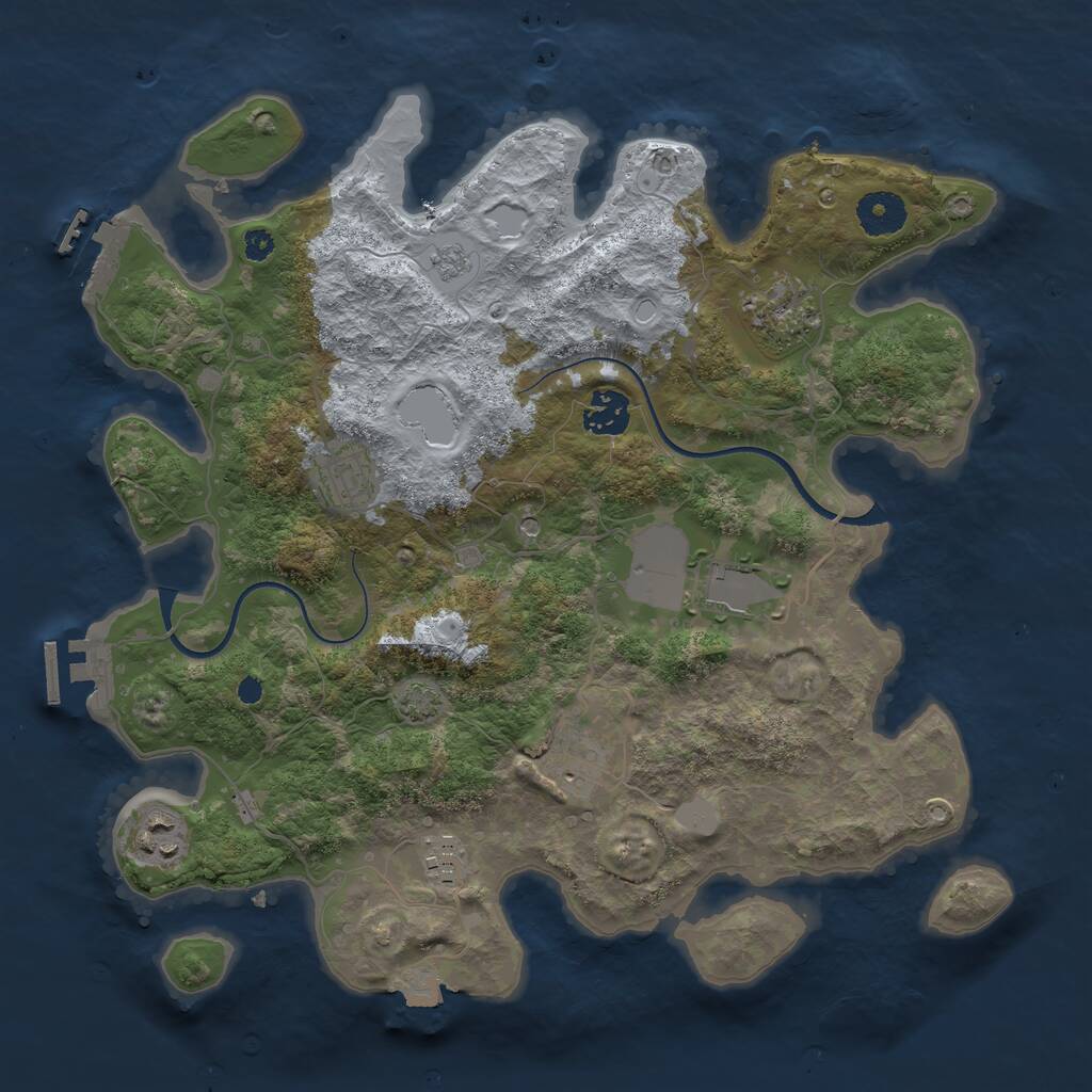 Rust Map: Procedural Map, Size: 3500, Seed: 2013514261, 13 Monuments
