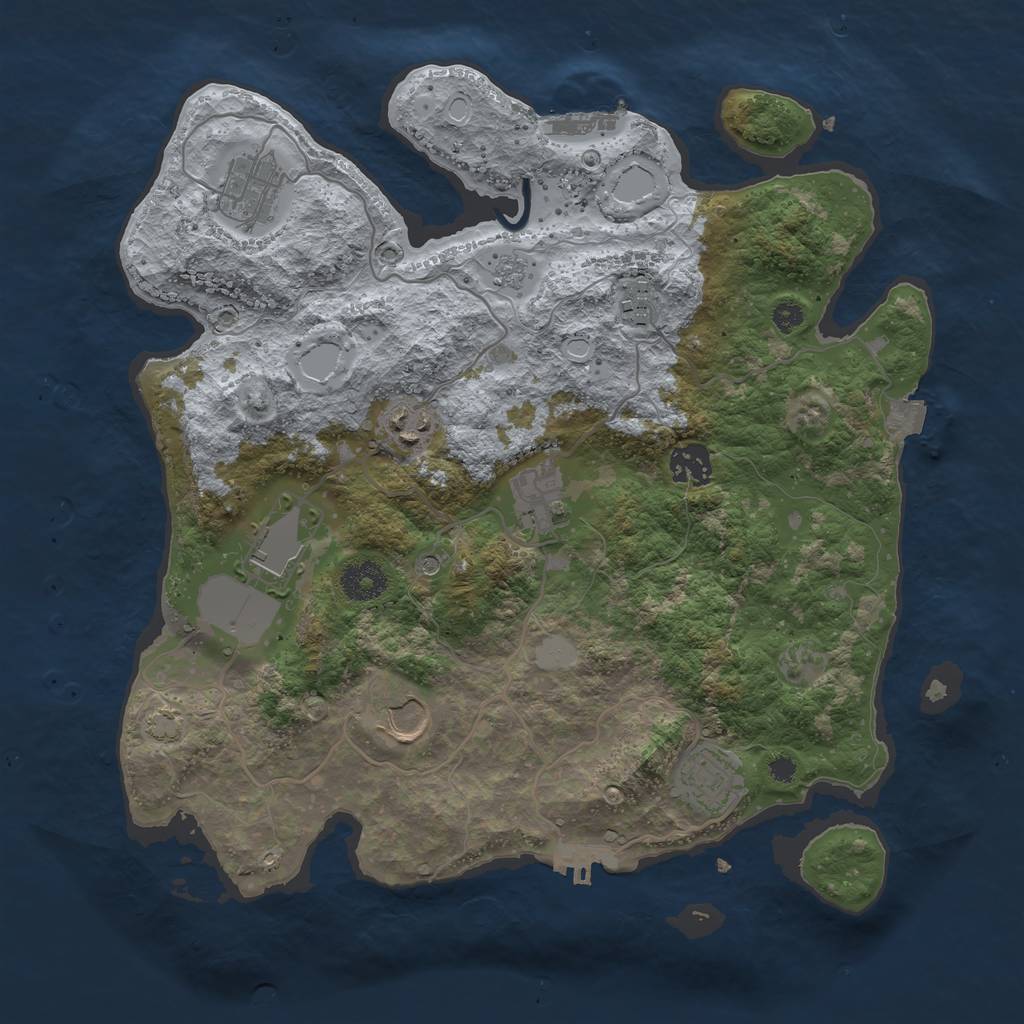 Rust Map: Procedural Map, Size: 3500, Seed: 1349278383, 16 Monuments