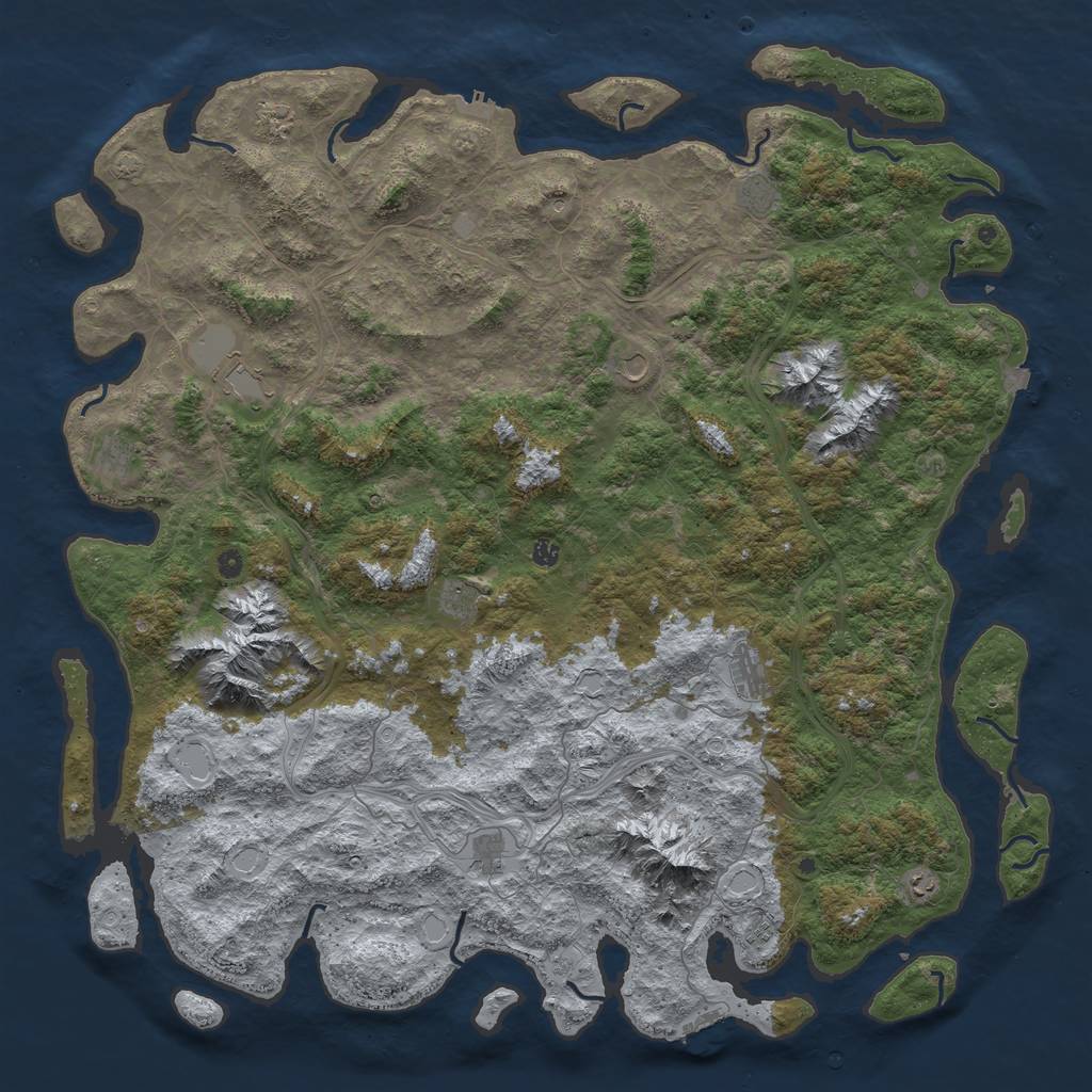 Rust Map: Procedural Map, Size: 6000, Seed: 4254, 19 Monuments