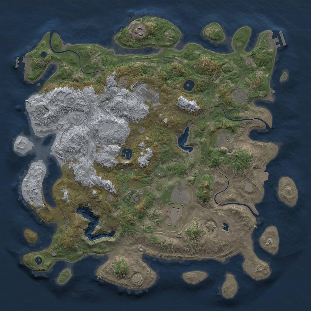 Rust Map: Procedural Map, Size: 4250, Seed: 1365781877, 14 Monuments