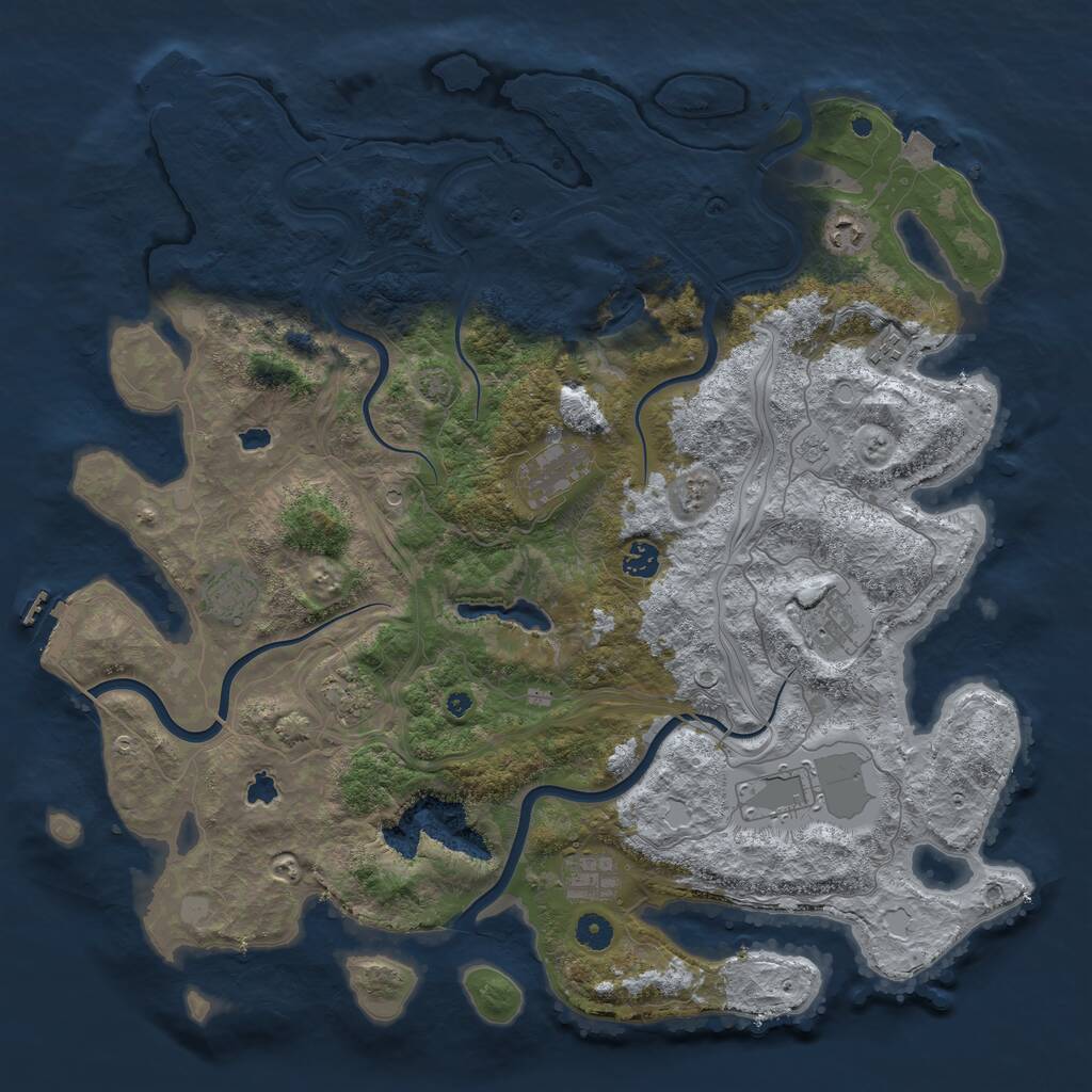 Rust Map: Procedural Map, Size: 4500, Seed: 112777333, 15 Monuments