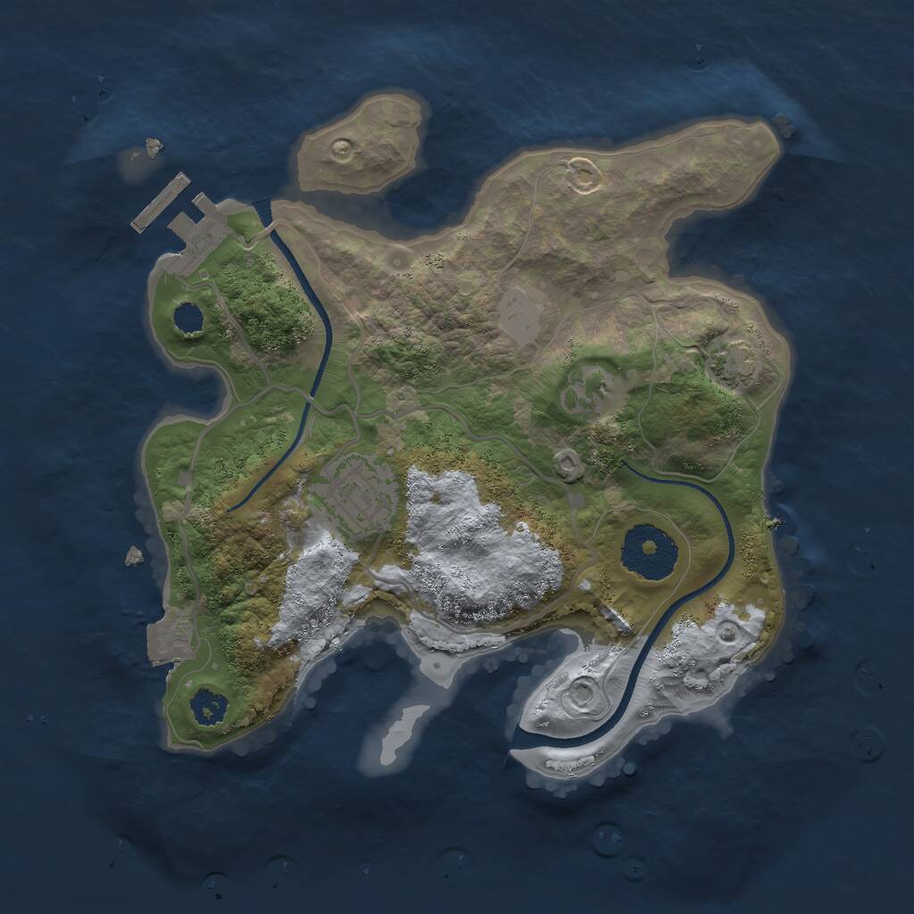 Rust Map: Procedural Map, Size: 2500, Seed: 288501435, 4 Monuments