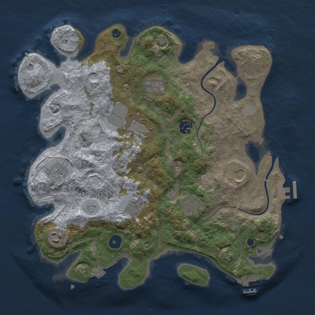 Rust Map: Procedural Map, Size: 3600, Seed: 12002, 15 Monuments