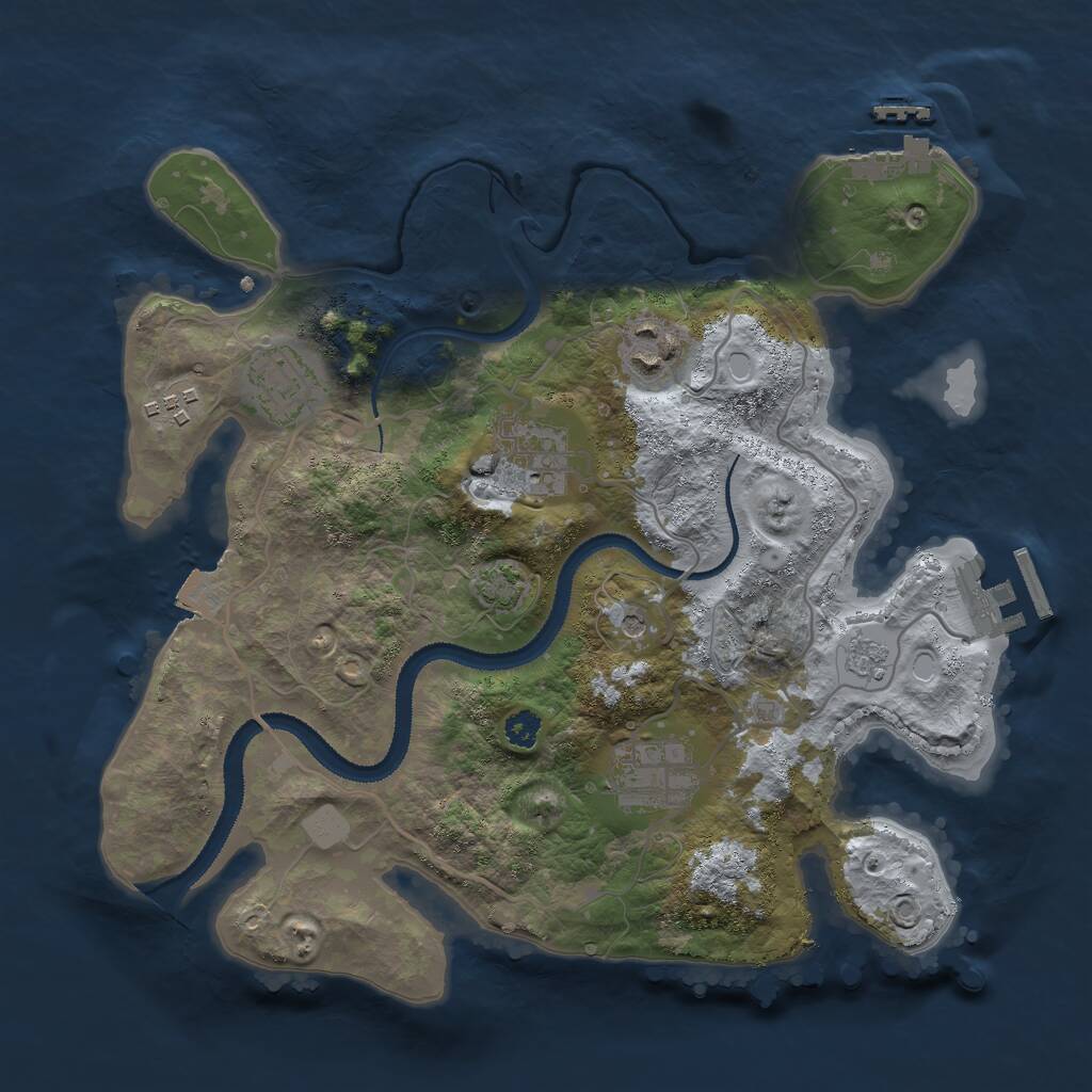 Rust Map: Procedural Map, Size: 3000, Seed: 56881, 11 Monuments