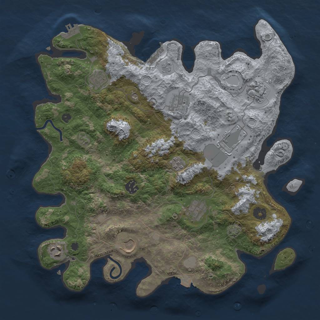 Rust Map: Procedural Map, Size: 3600, Seed: 22002, 17 Monuments