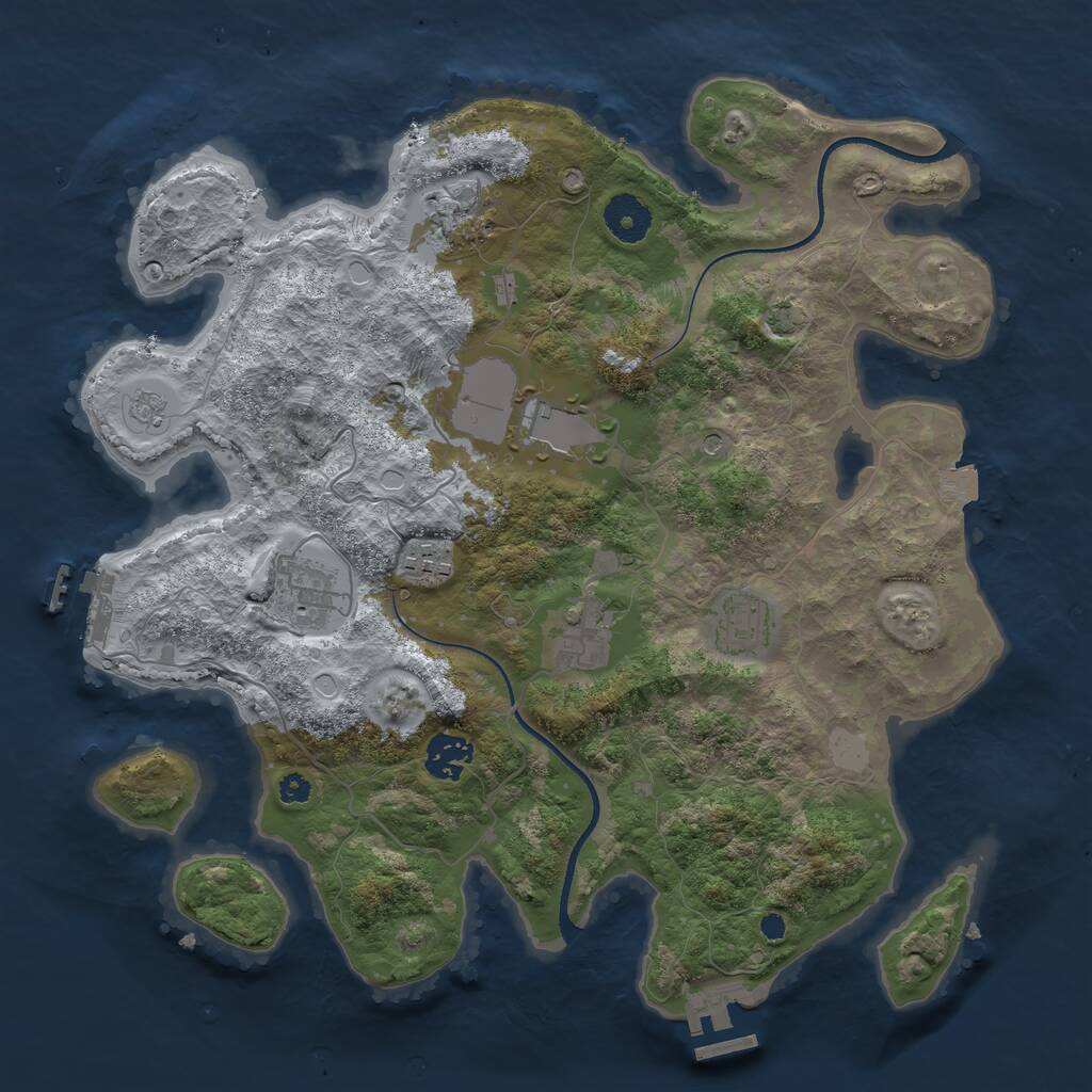 Rust Map: Procedural Map, Size: 3500, Seed: 1831012892, 13 Monuments