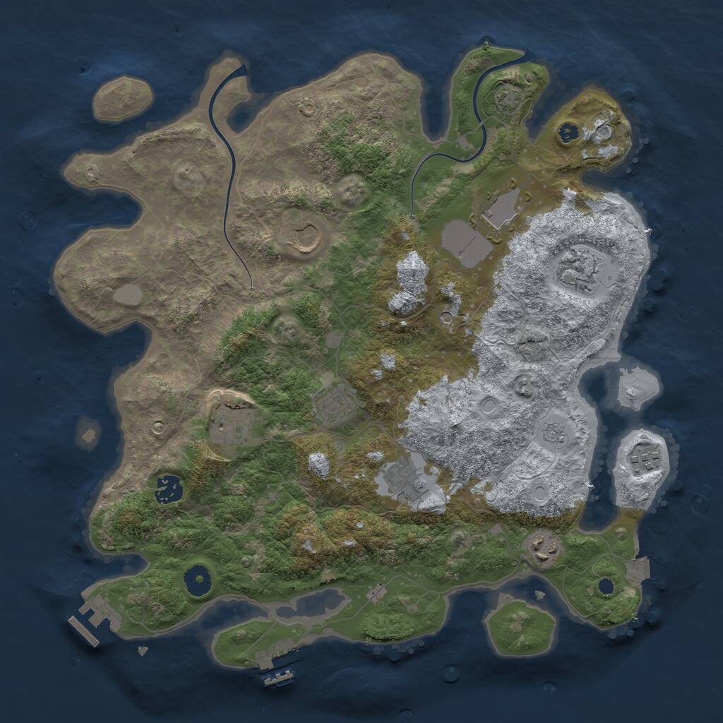 Rust Map: Procedural Map, Size: 3800, Seed: 2024022001, 15 Monuments