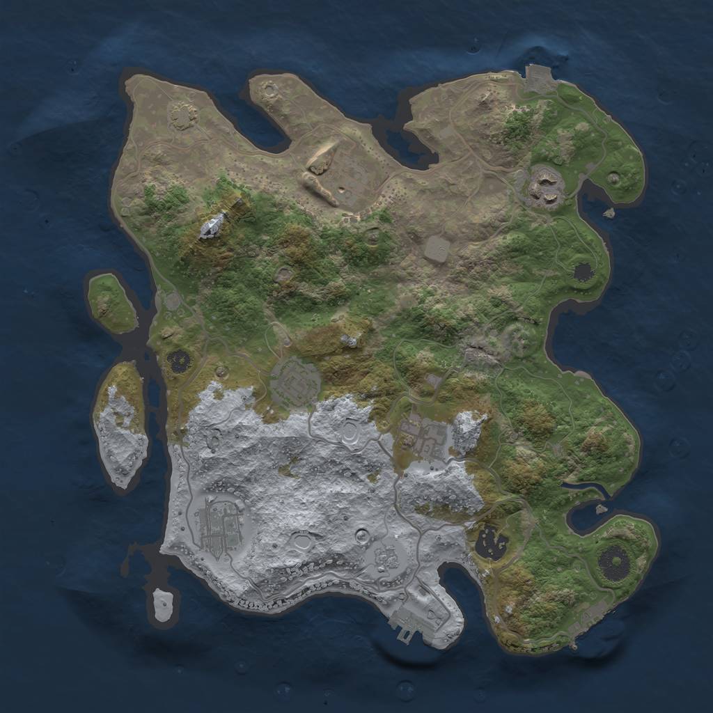 Rust Map: Procedural Map, Size: 3250, Seed: 2710, 13 Monuments