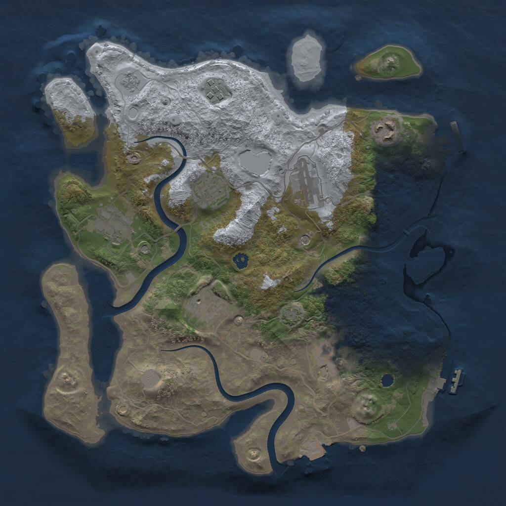Rust Map: Procedural Map, Size: 3250, Seed: 3945, 13 Monuments