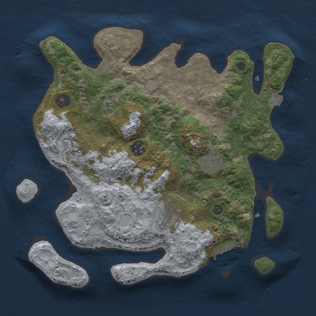 Rust Map: Procedural Map, Size: 3250, Seed: 271011, 11 Monuments