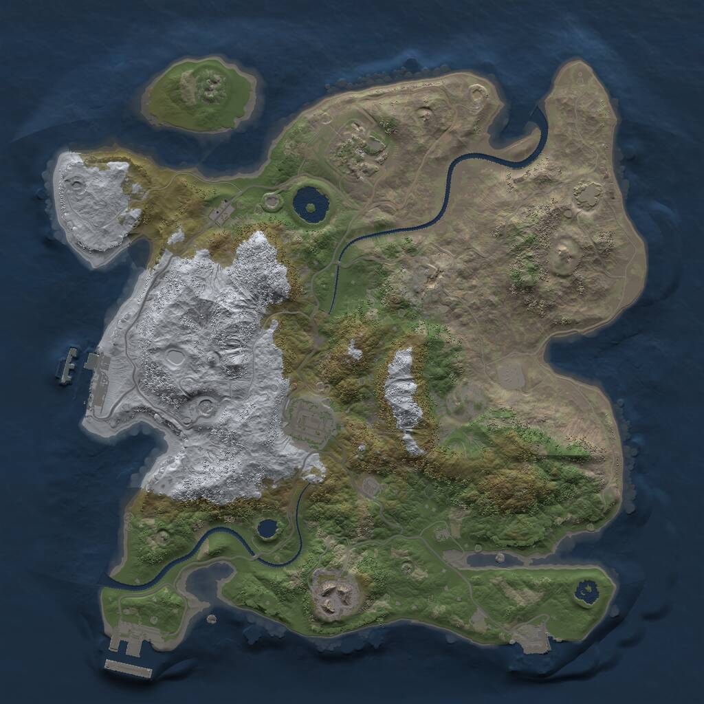Rust Map: Procedural Map, Size: 3000, Seed: 142588336, 8 Monuments
