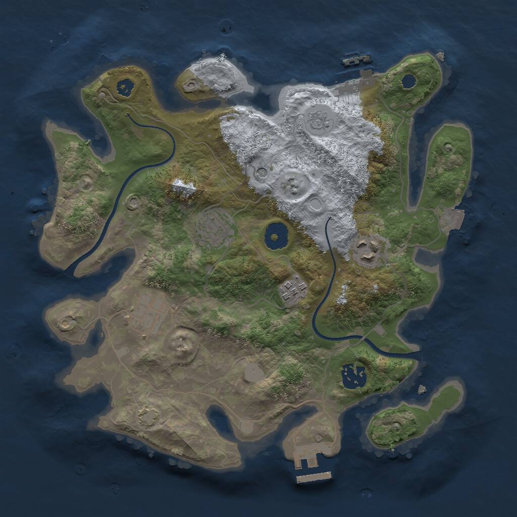 Rust Map: Procedural Map, Size: 3000, Seed: 6325714, 11 Monuments