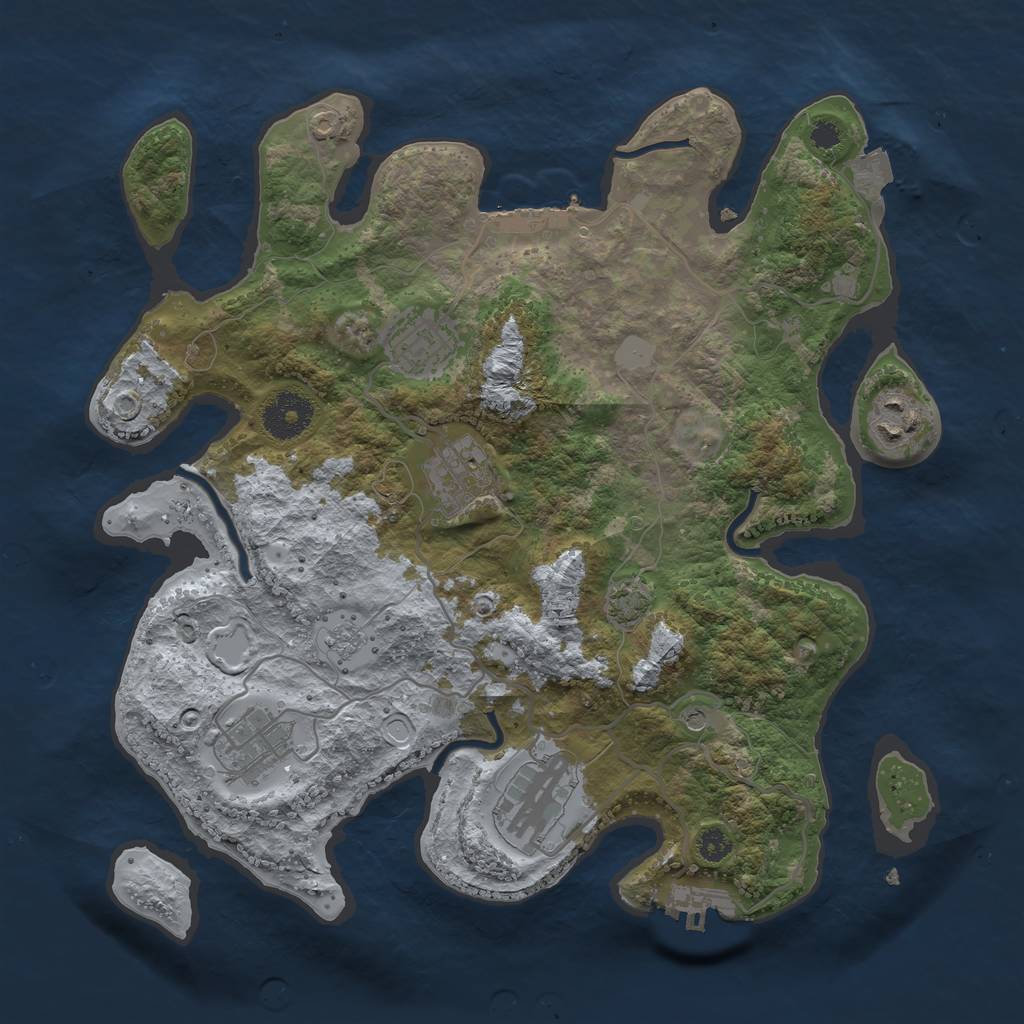 Rust Map: Procedural Map, Size: 3250, Seed: 9999, 13 Monuments