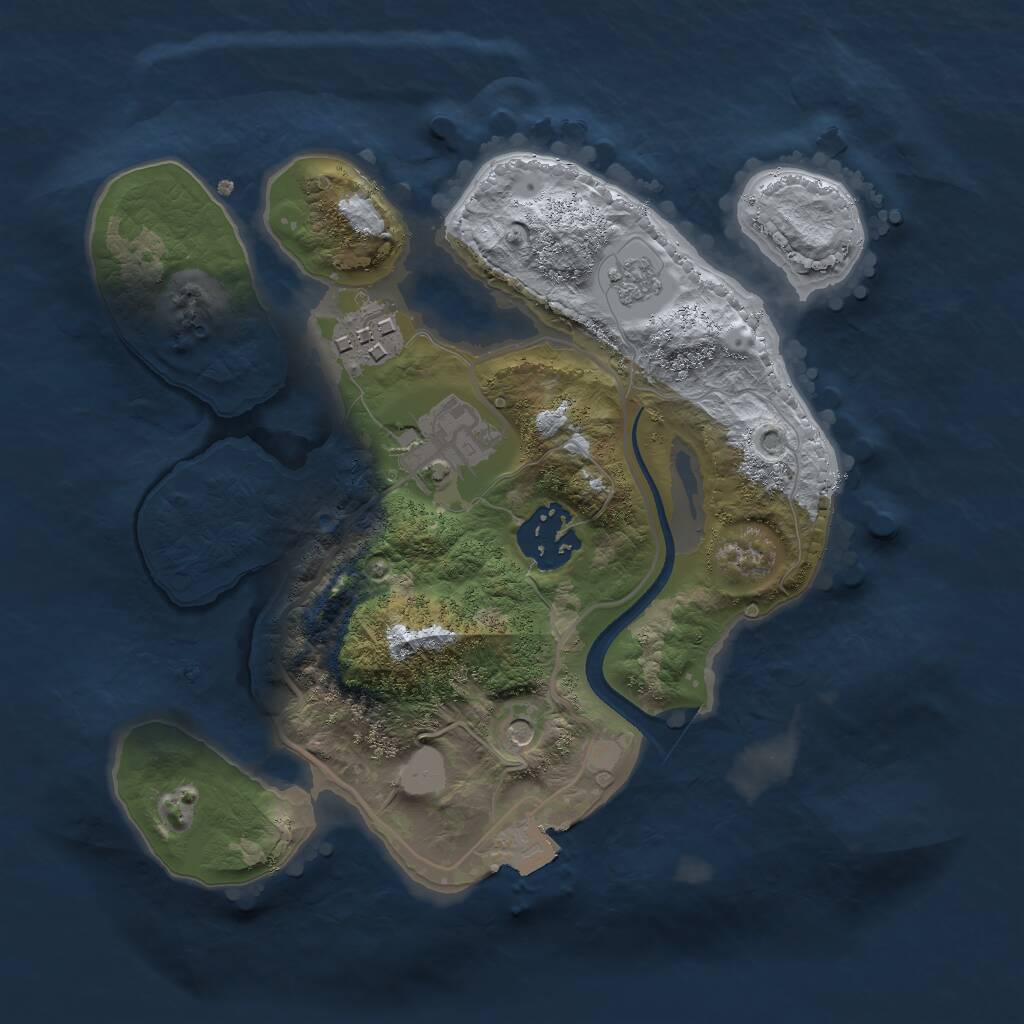 Rust Map: Procedural Map, Size: 2500, Seed: 322320957, 6 Monuments