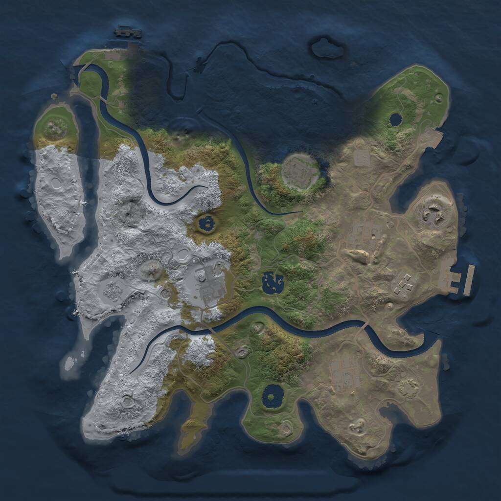 Rust Map: Procedural Map, Size: 3250, Seed: 357951, 13 Monuments