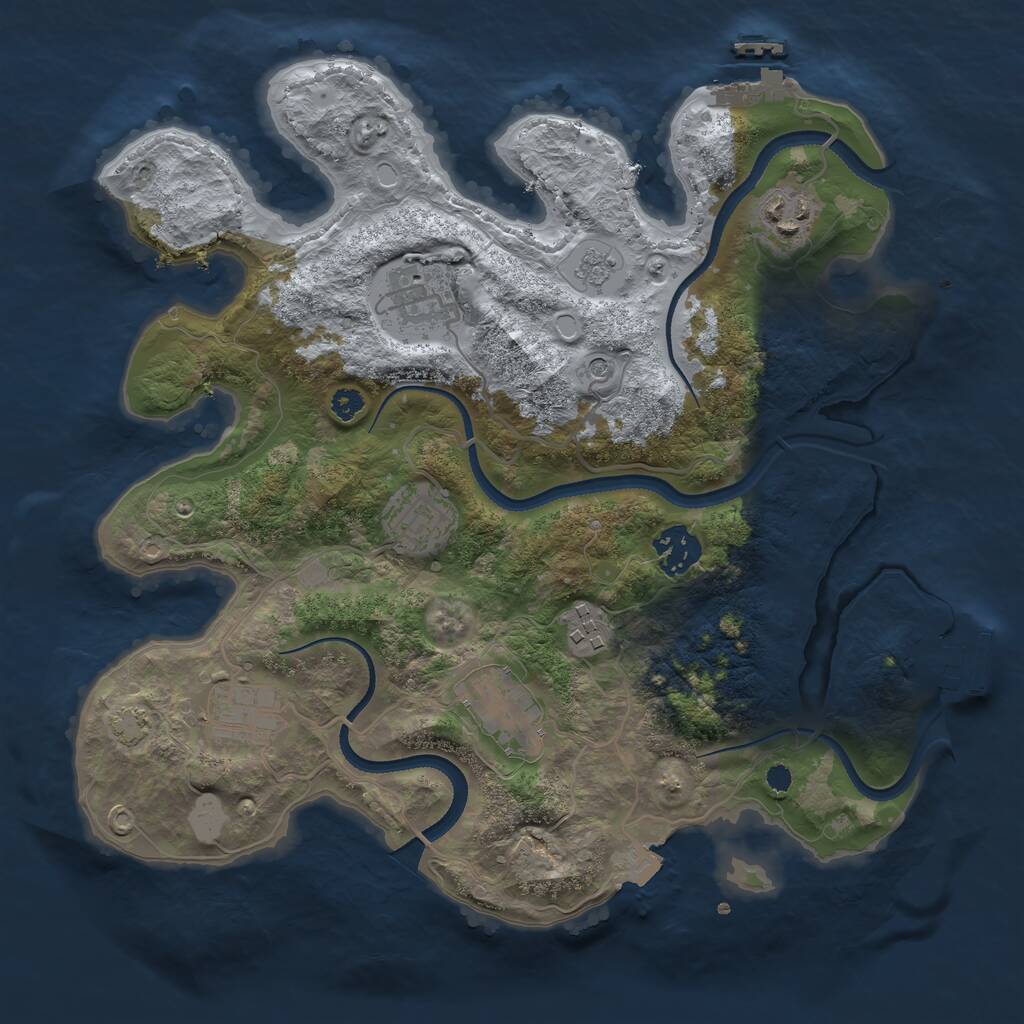 Rust Map: Procedural Map, Size: 3250, Seed: 159357, 13 Monuments