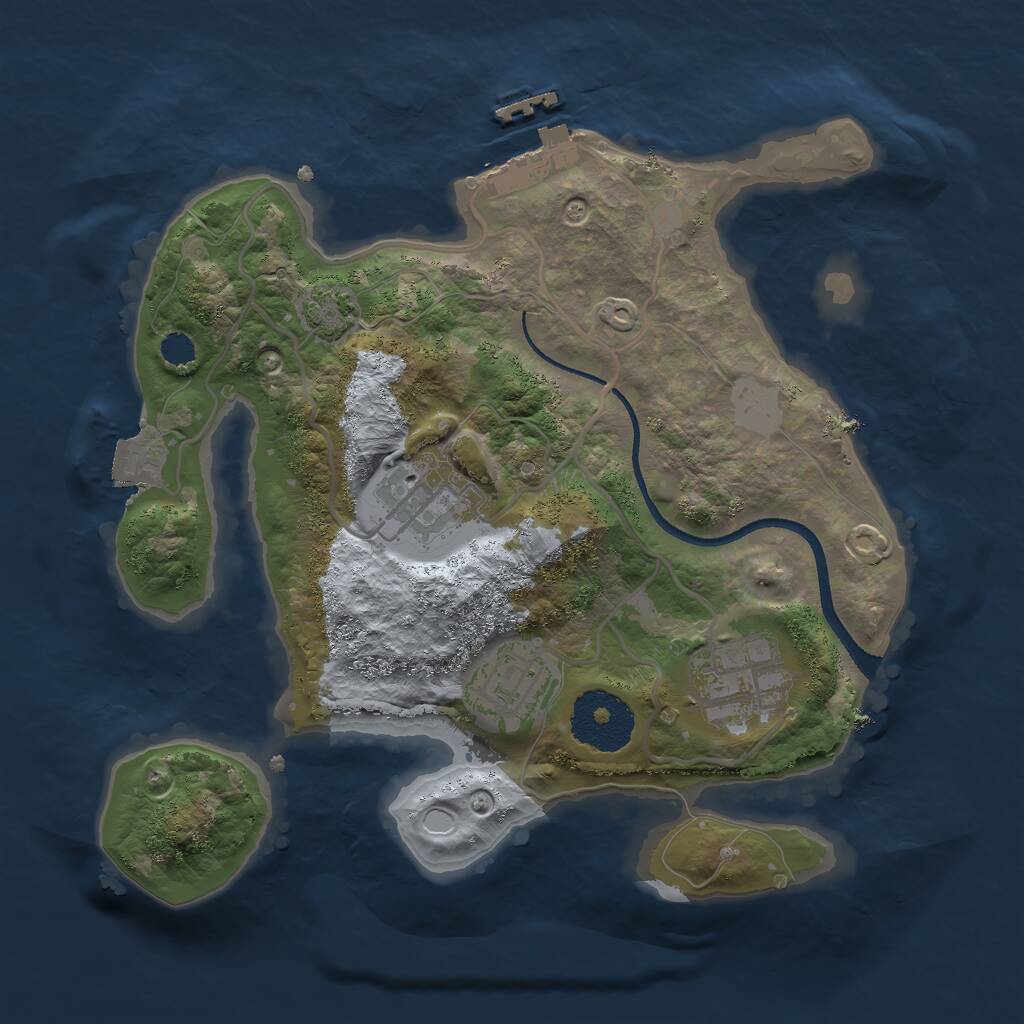 Rust Map: Procedural Map, Size: 2500, Seed: 127363266, 6 Monuments