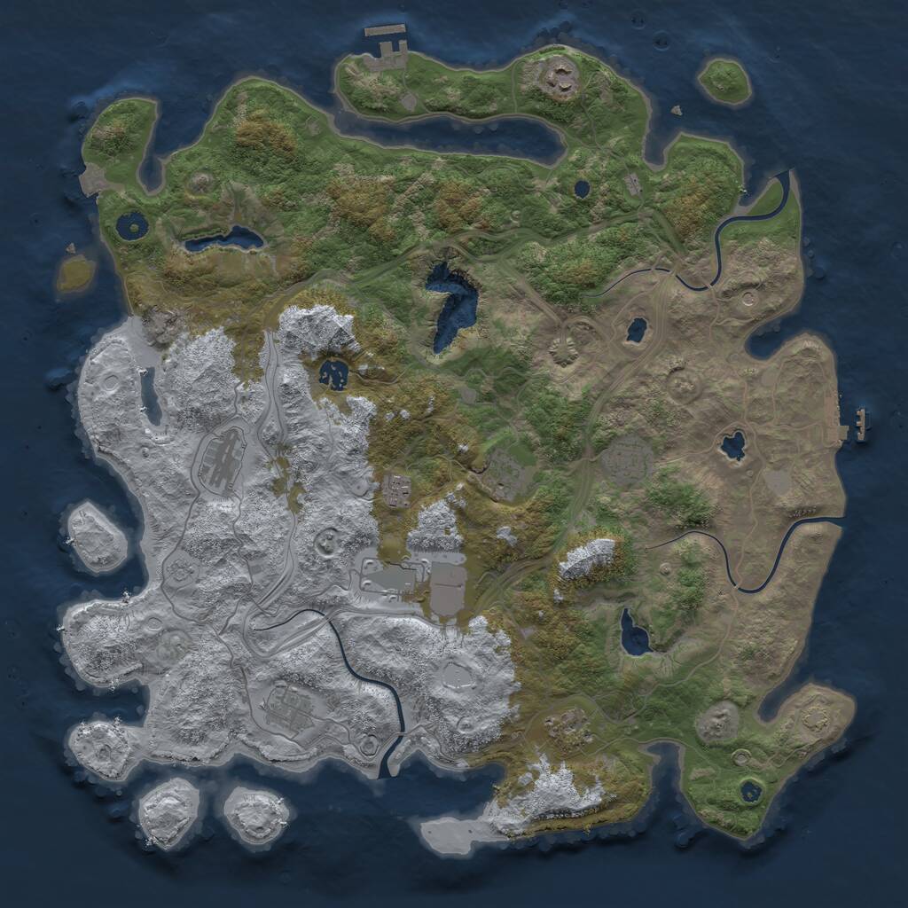 Rust Map: Procedural Map, Size: 4500, Seed: 563753524, 15 Monuments