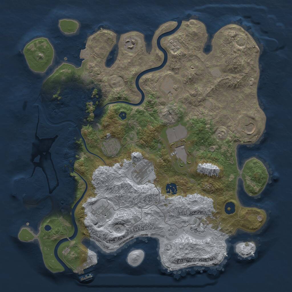 Rust Map: Procedural Map, Size: 3750, Seed: 6562081, 16 Monuments