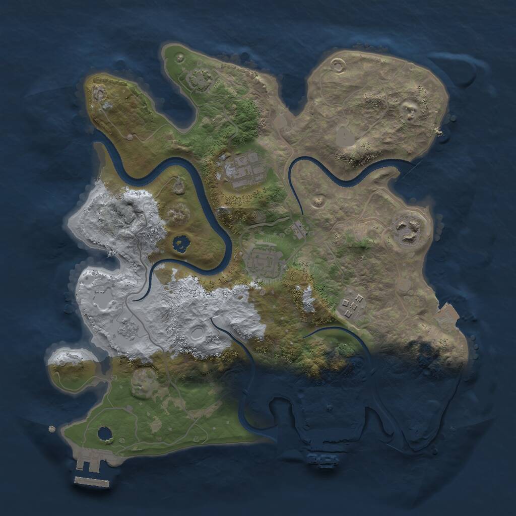 Rust Map: Procedural Map, Size: 3000, Seed: 270490450, 9 Monuments