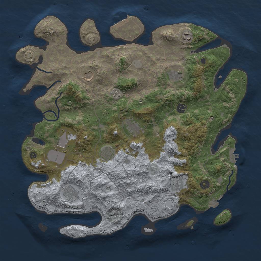 Rust Map: Procedural Map, Size: 4000, Seed: 789081904, 18 Monuments