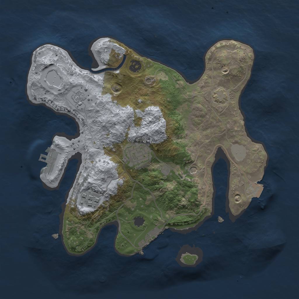 Rust Map: Procedural Map, Size: 2500, Seed: 974369353, 10 Monuments