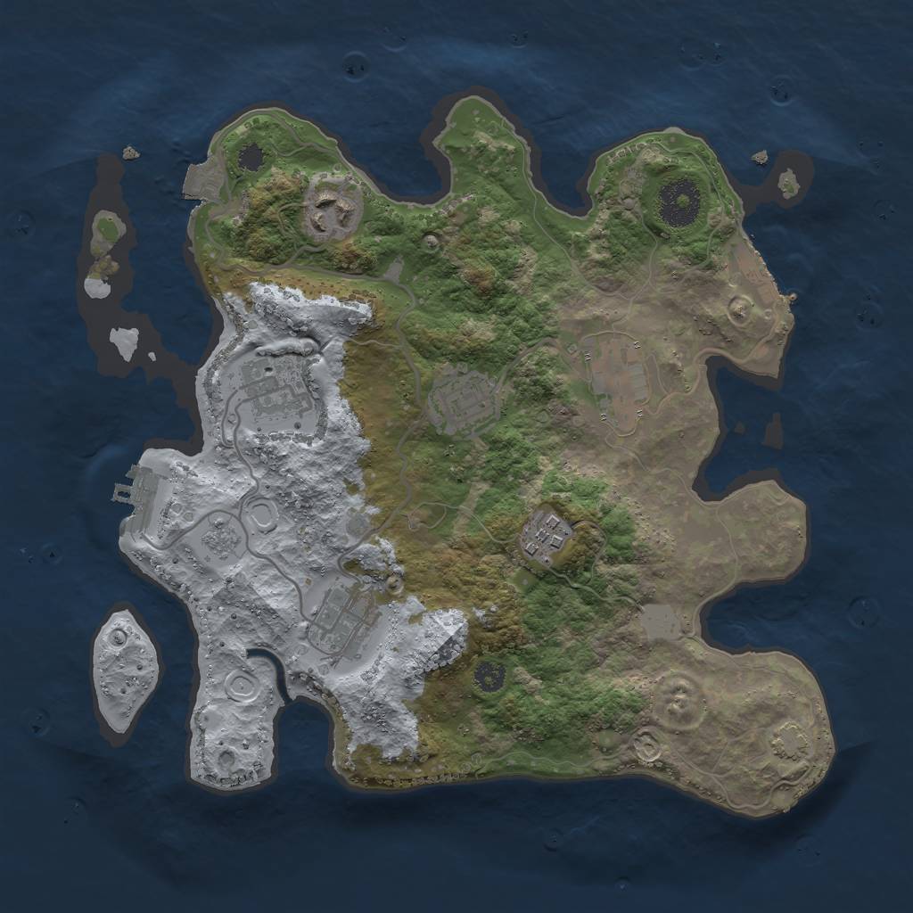 Rust Map: Procedural Map, Size: 3000, Seed: 934608217, 13 Monuments