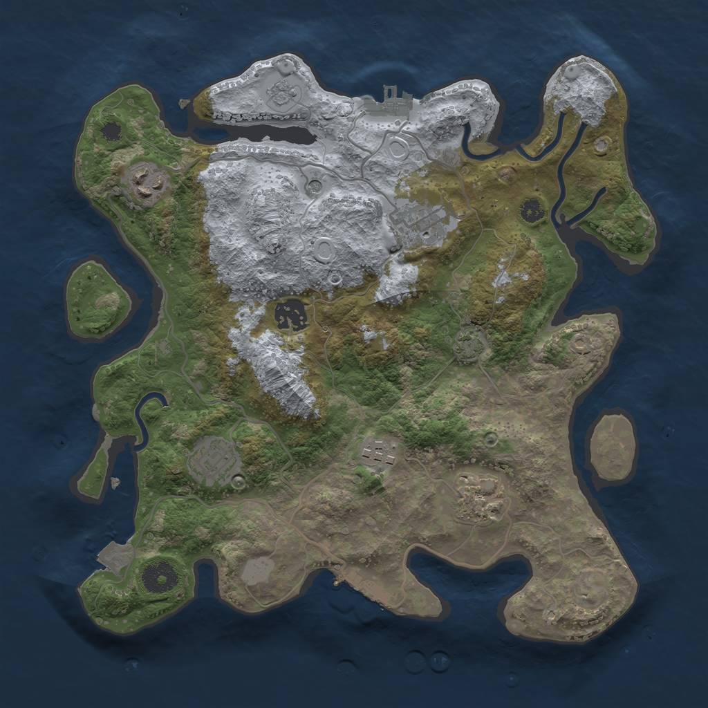 Rust Map: Procedural Map, Size: 3200, Seed: 1575954463, 14 Monuments