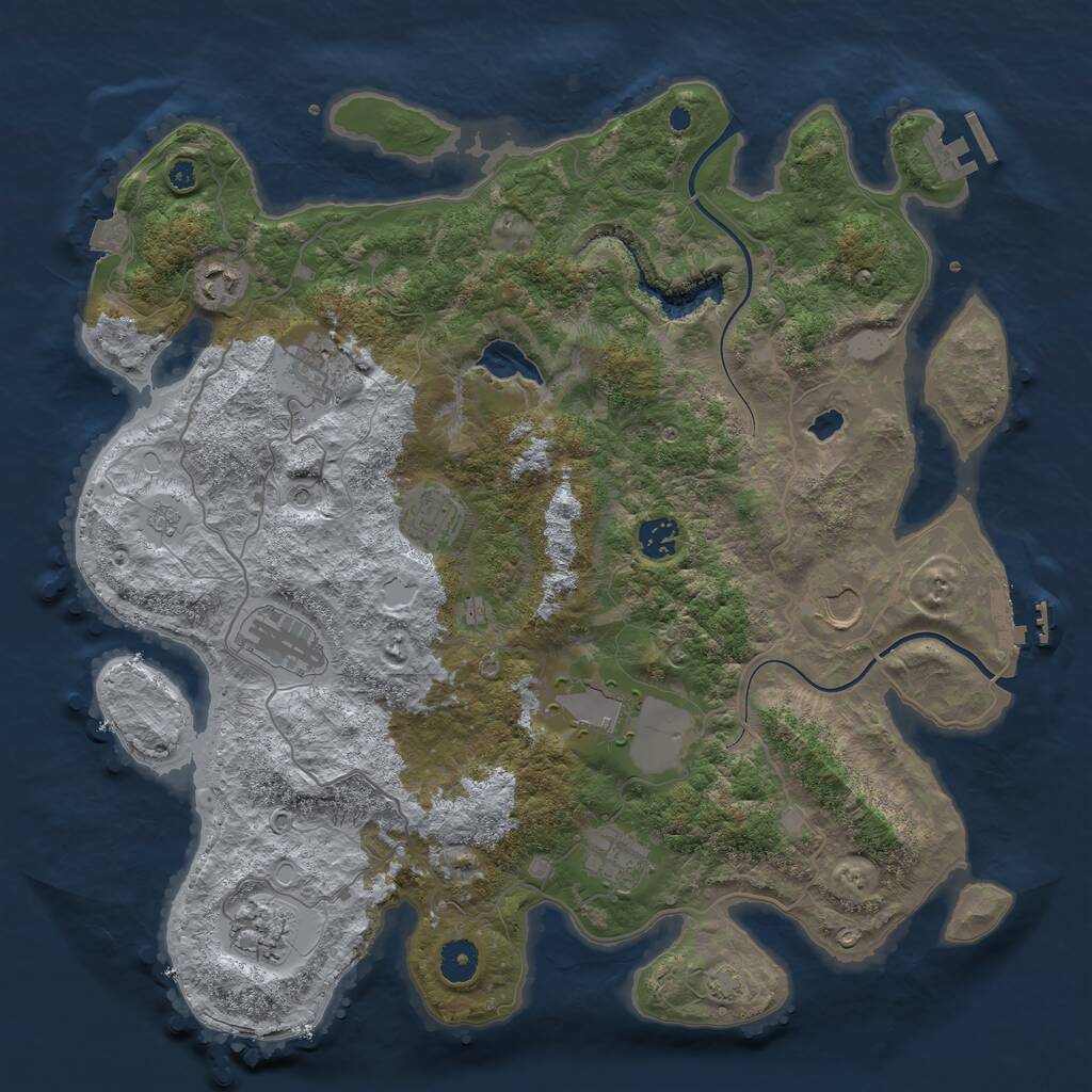 Rust Map: Procedural Map, Size: 4000, Seed: 1906615974, 15 Monuments
