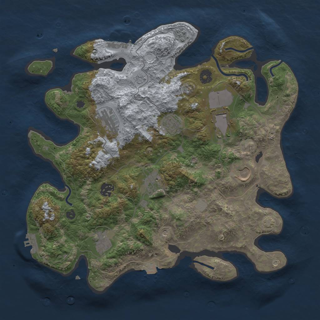 Rust Map: Procedural Map, Size: 3500, Seed: 457445342, 16 Monuments