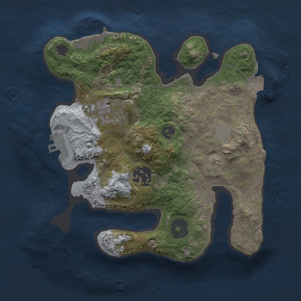 Rust Map: Procedural Map, Size: 2300, Seed: 983783, 7 Monuments