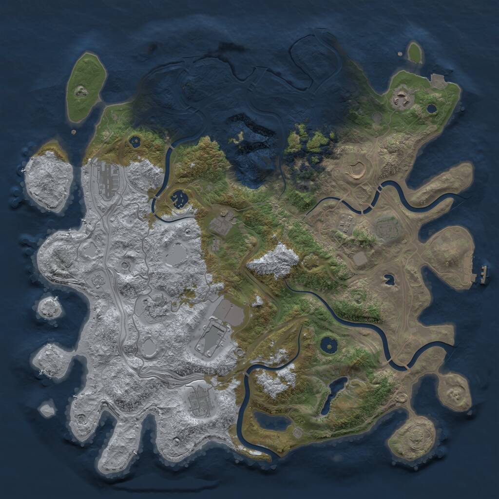 Rust Map: Procedural Map, Size: 4400, Seed: 95714329, 15 Monuments