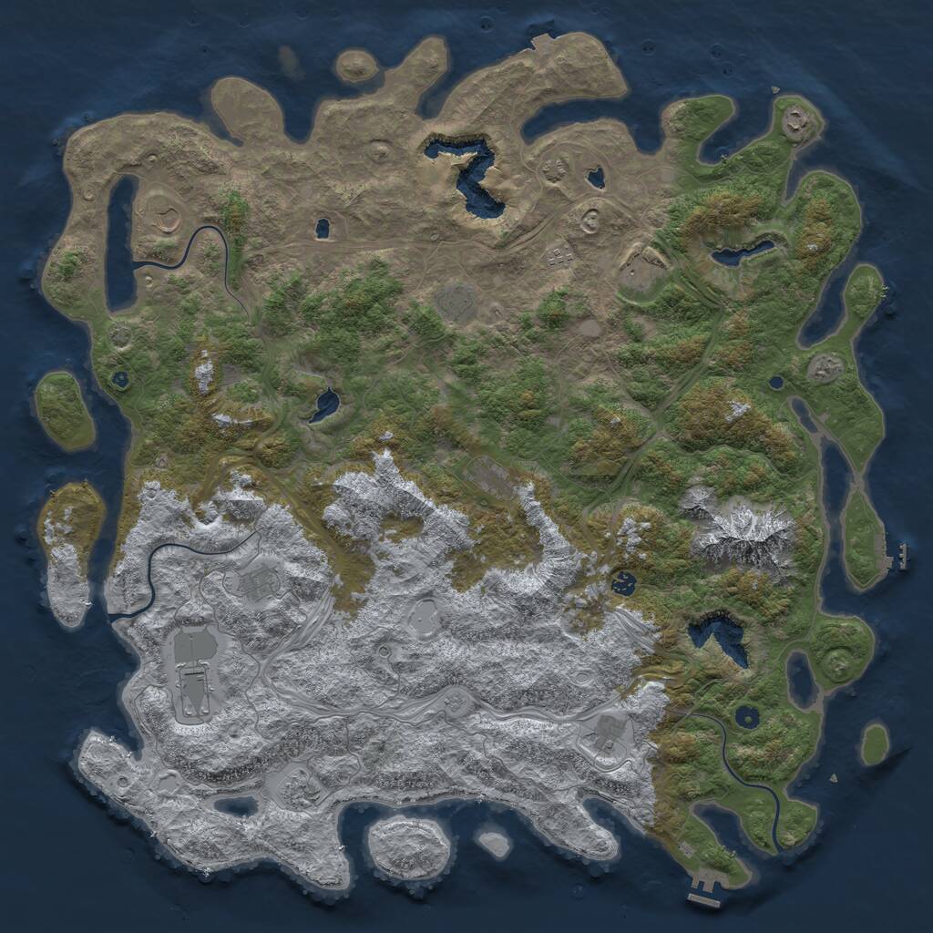 Rust Map: Procedural Map, Size: 5800, Seed: 6738, 17 Monuments