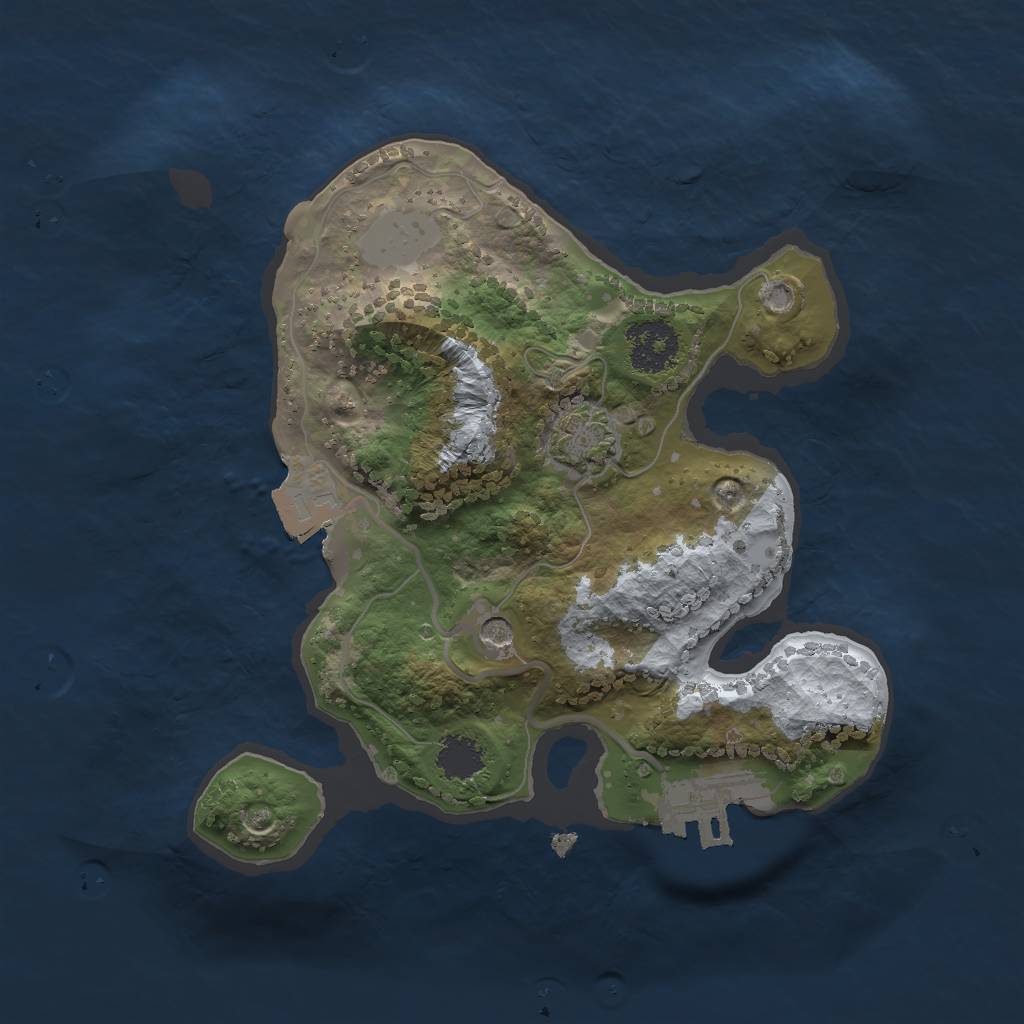 Rust Map: Procedural Map, Size: 2000, Seed: 219318281, 6 Monuments