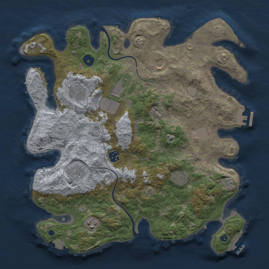 Rust Map: Procedural Map, Size: 3700, Seed: 37635843, 15 Monuments