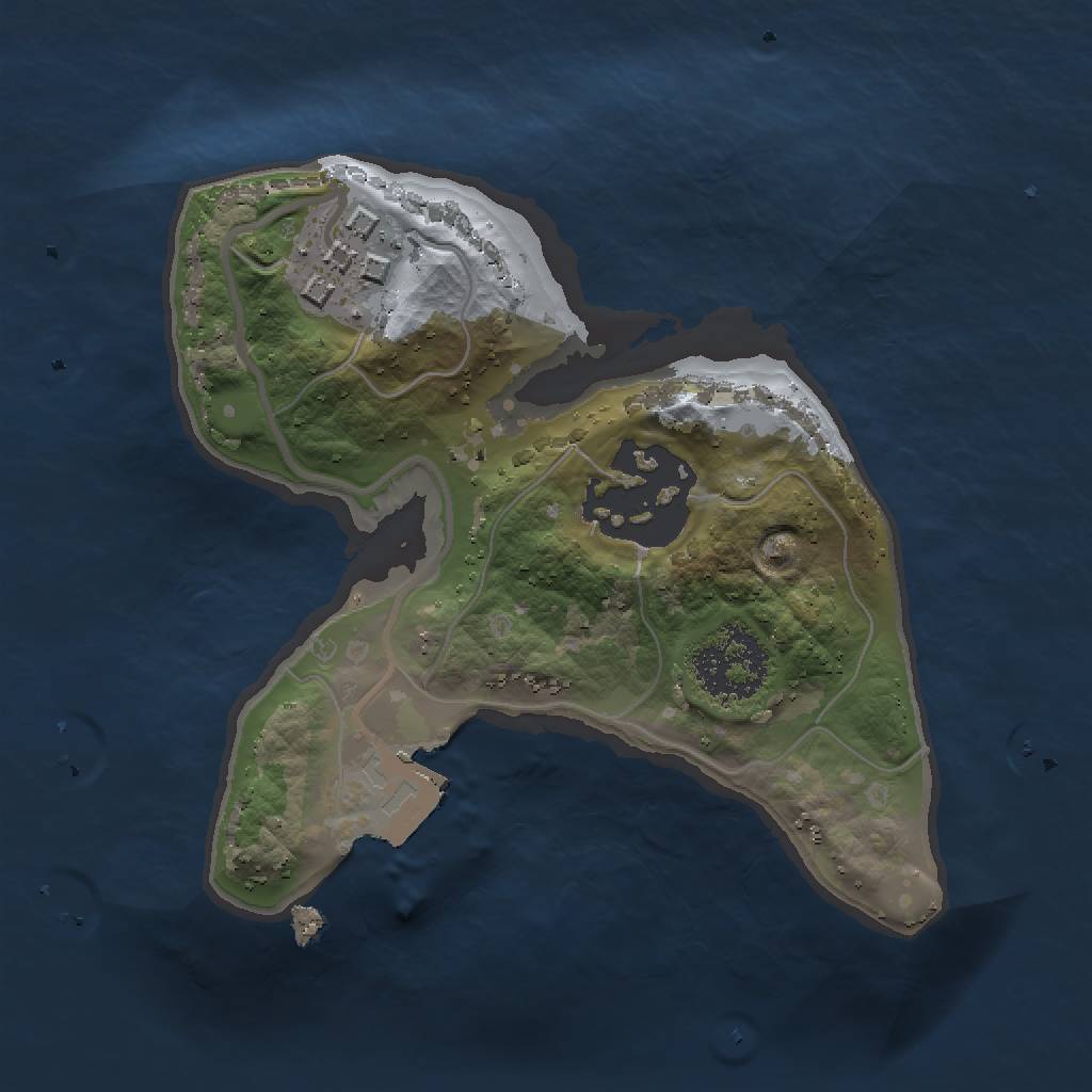 Rust Map: Procedural Map, Size: 1500, Seed: 2126943200, 5 Monuments