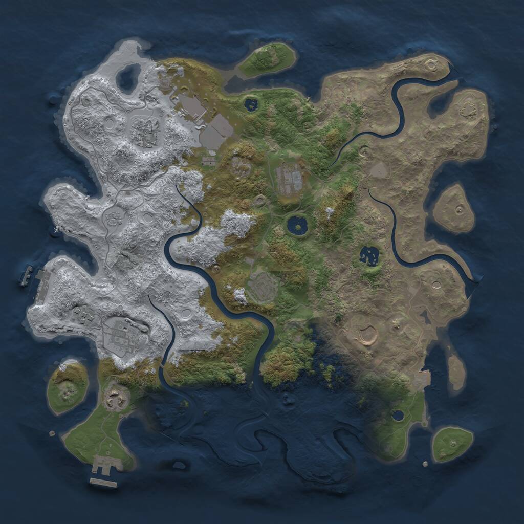 Rust Map: Procedural Map, Size: 3900, Seed: 54818963, 15 Monuments