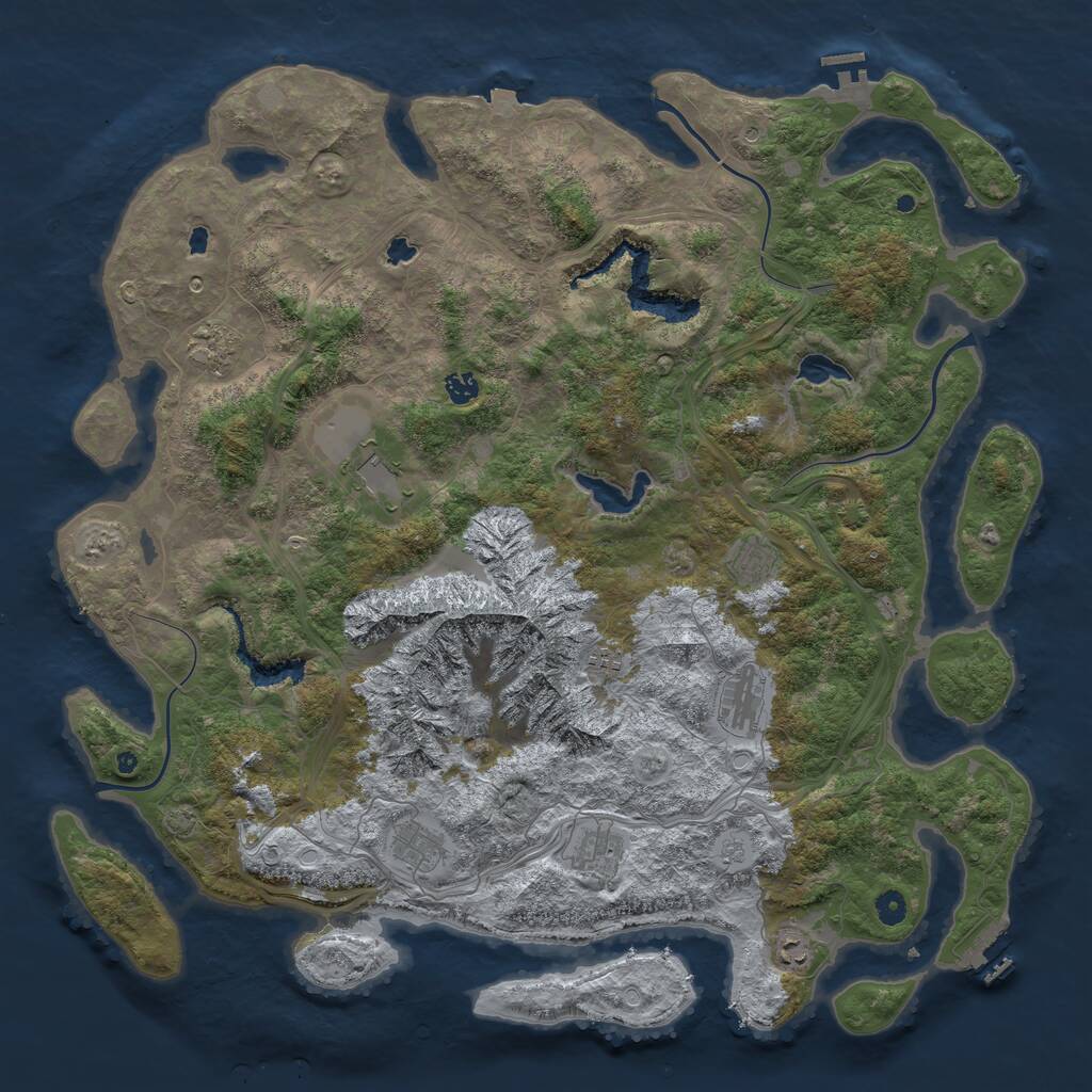 Rust Map: Procedural Map, Size: 5000, Seed: 713294330, 15 Monuments