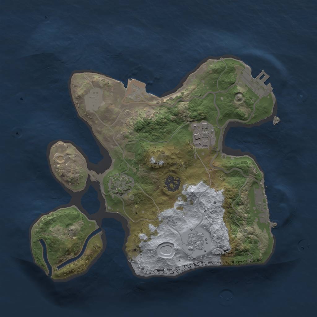 Rust Map: Procedural Map, Size: 2000, Seed: 2281, 8 Monuments