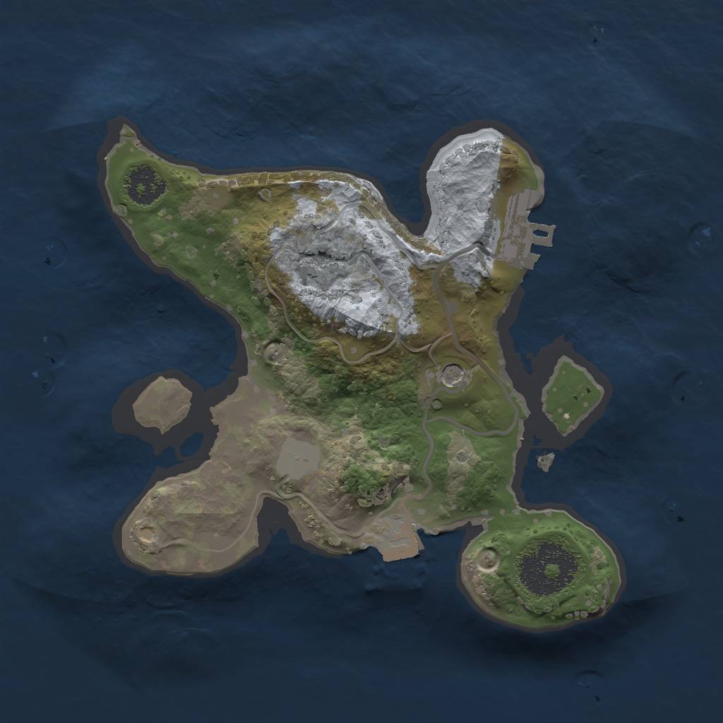 Rust Map: Procedural Map, Size: 2000, Seed: 2001944416, 5 Monuments