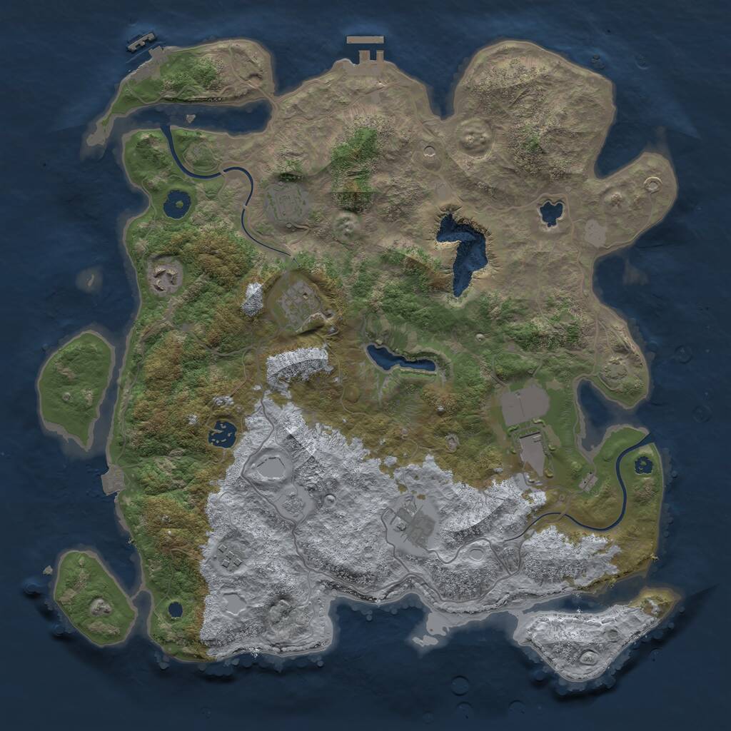 Rust Map: Procedural Map, Size: 4000, Seed: 32149252, 13 Monuments