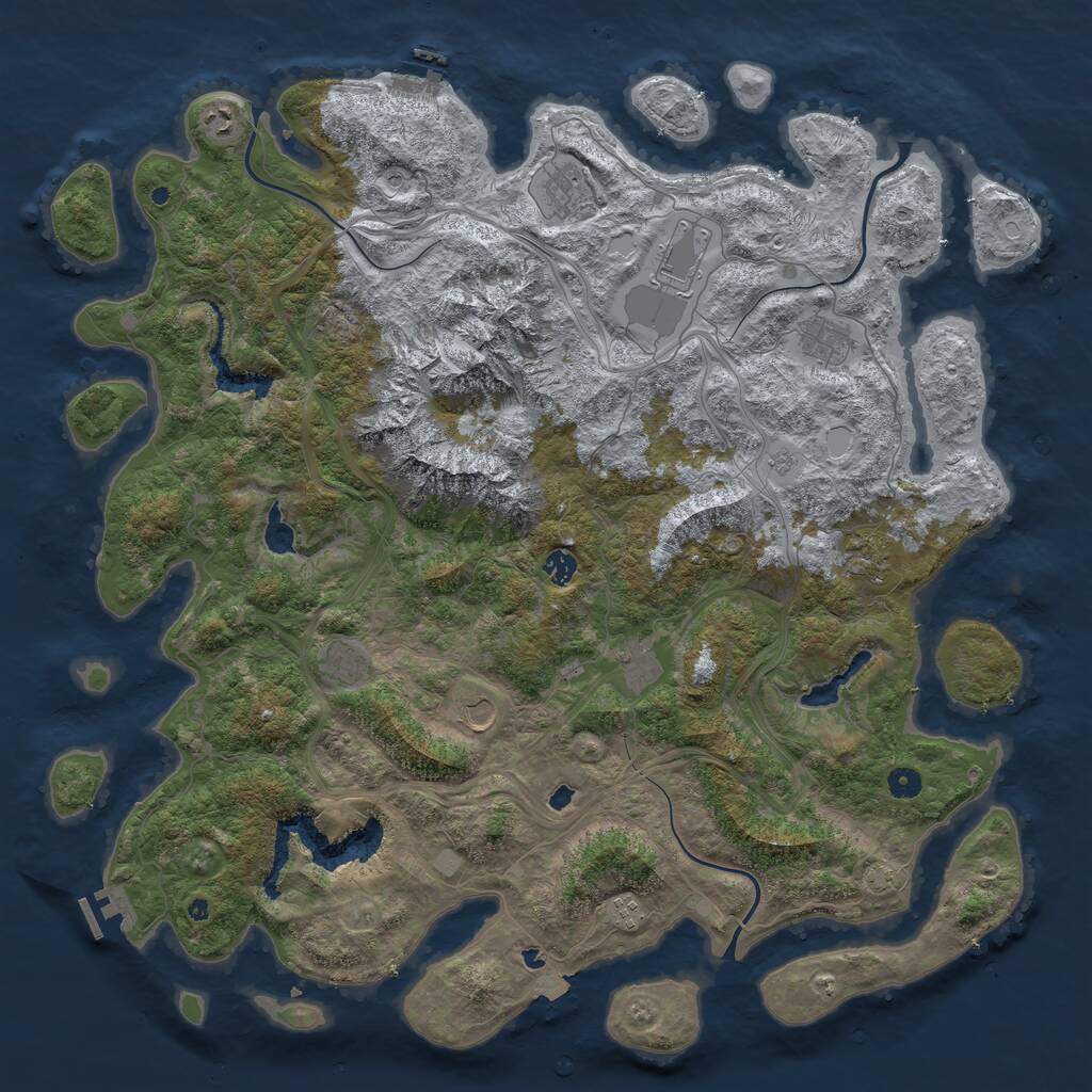 Rust Map: Procedural Map, Size: 5000, Seed: 217672111, 16 Monuments