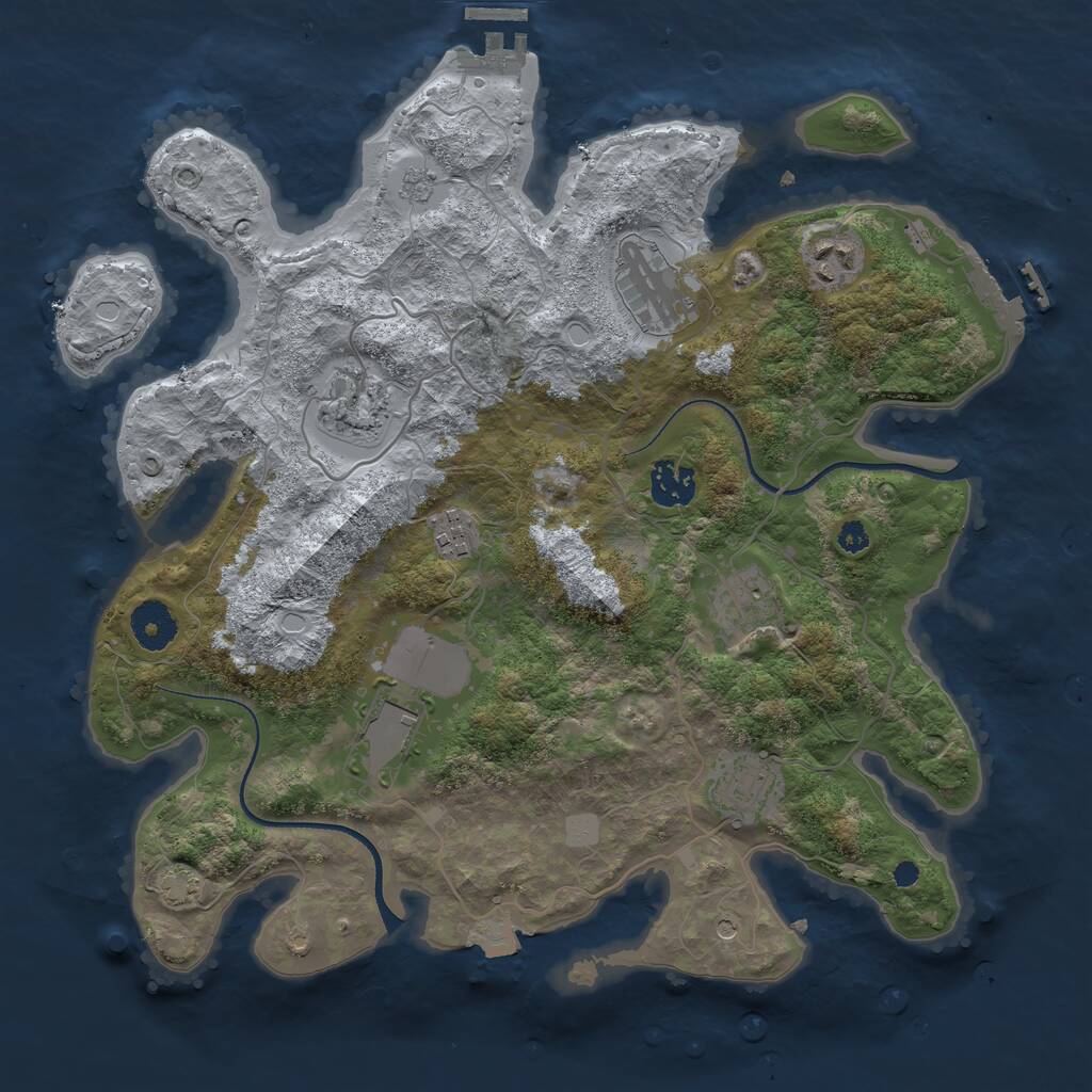 Rust Map: Procedural Map, Size: 3500, Seed: 15857167, 14 Monuments